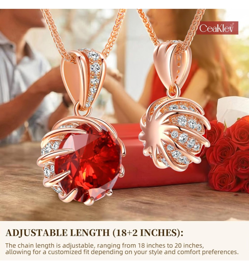 6.0Carat (12.0mm) Round Cubic Zirconia Pendant Necklace 41 Accent Diamond-Cut…