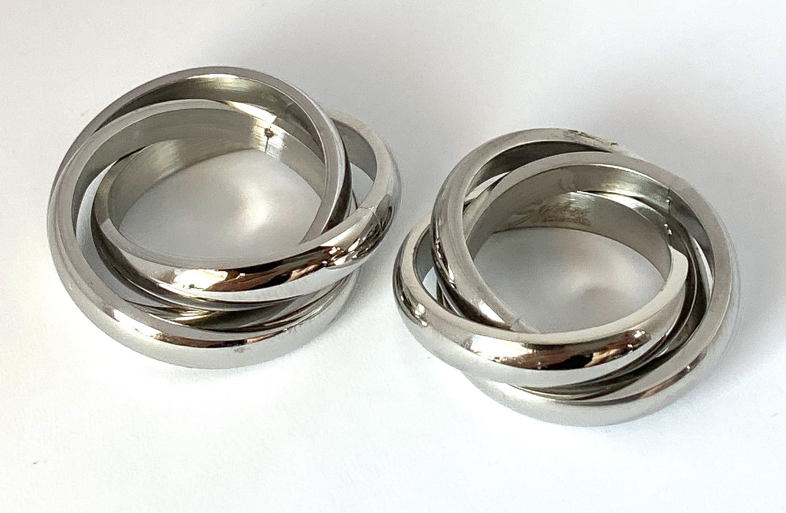 316L Stainless Steel Triple Roll Links Band Ring Size 5,6,7,8 (FL209)