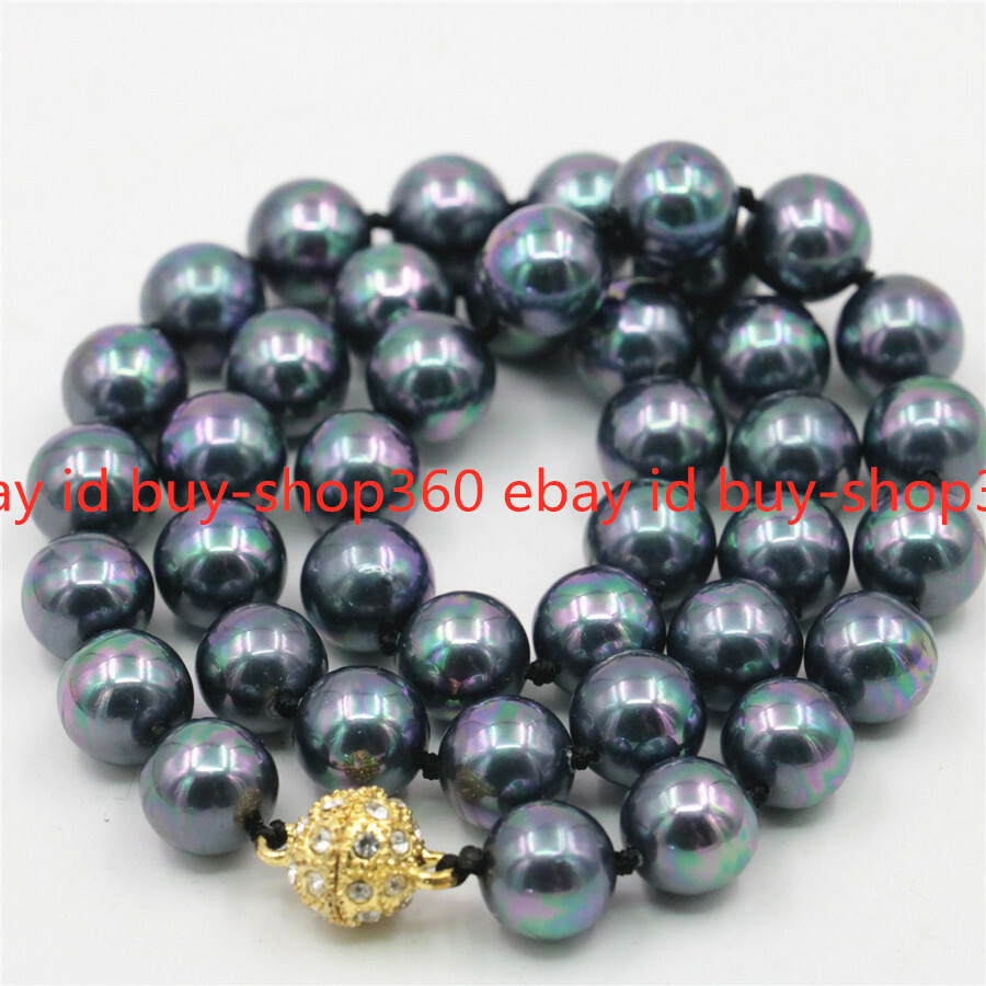 Beatutiful 8mm 10mm 12mm Sea South Shell Pearl Round Beads Necklace 18-36”