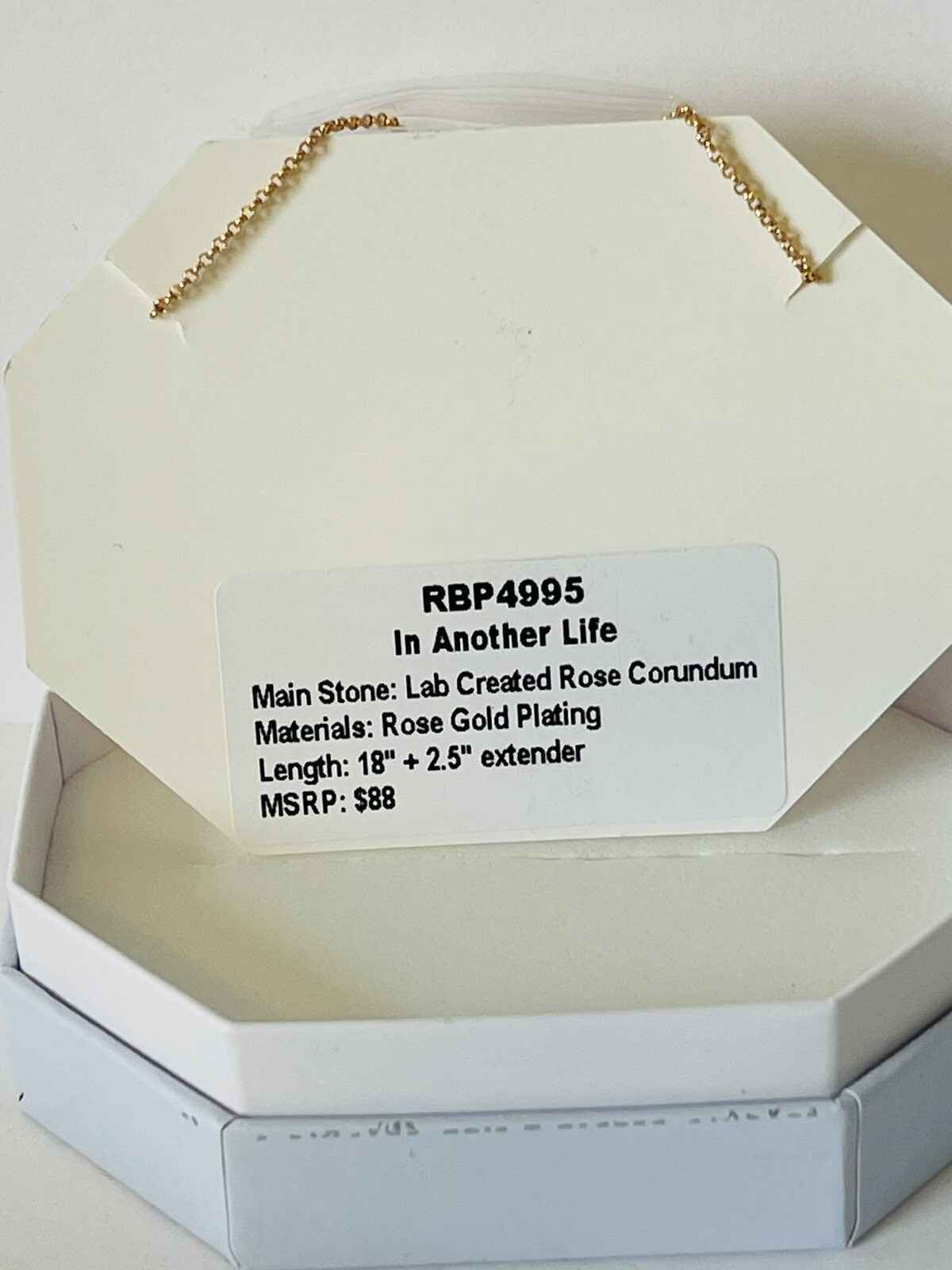 Bomb Party “In Another Life” RBP4995 18” + 2.5” extender Lab Rose Gold Corundum