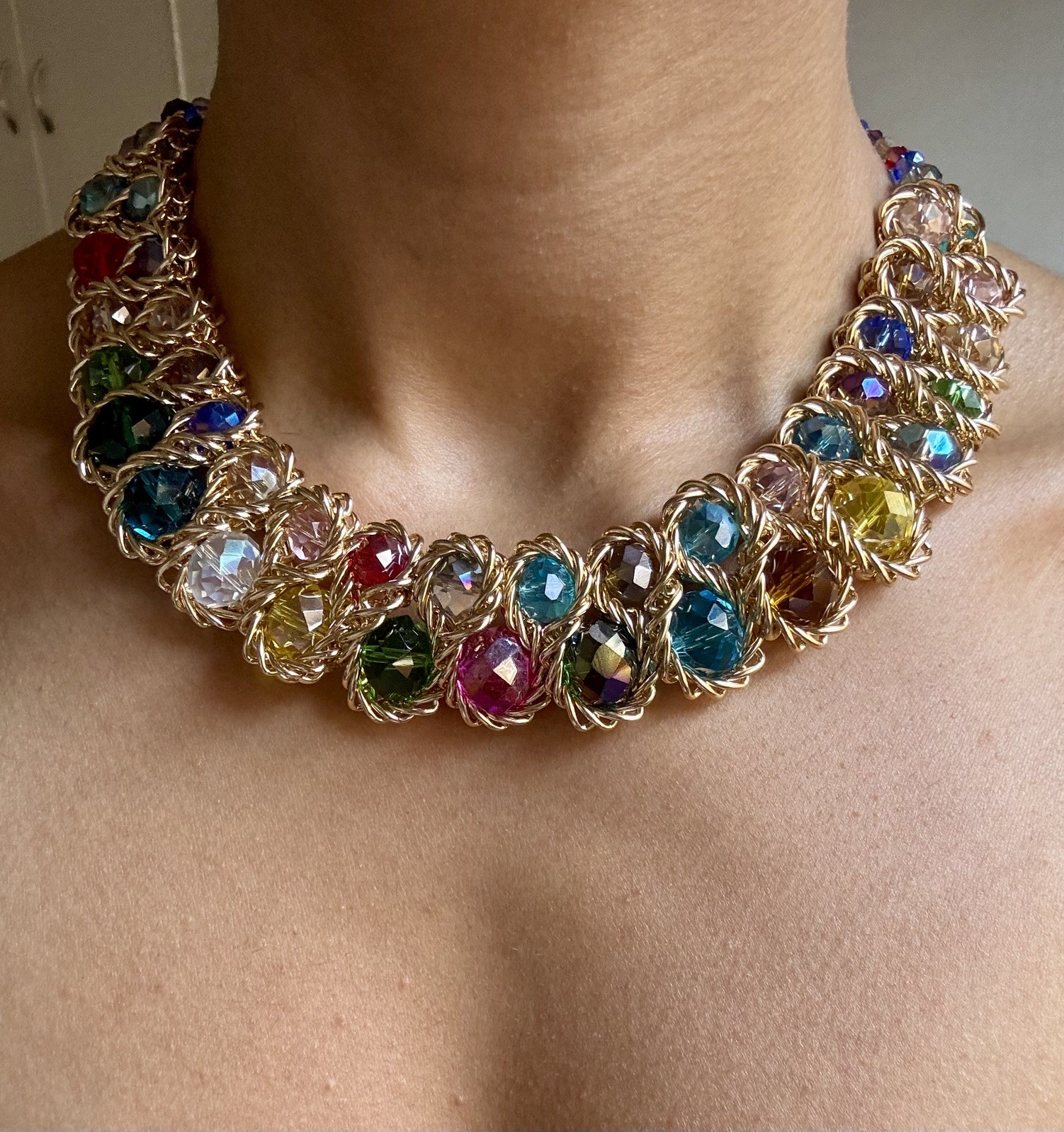Stunning summer holiday vibe multicolor vibrant necklace