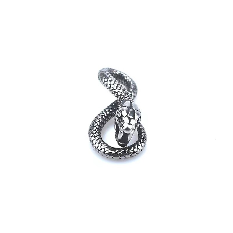 Men’s Silver Animal Snake Serpent Pendant Necklace Retro Rock Jewelry Chain 24″