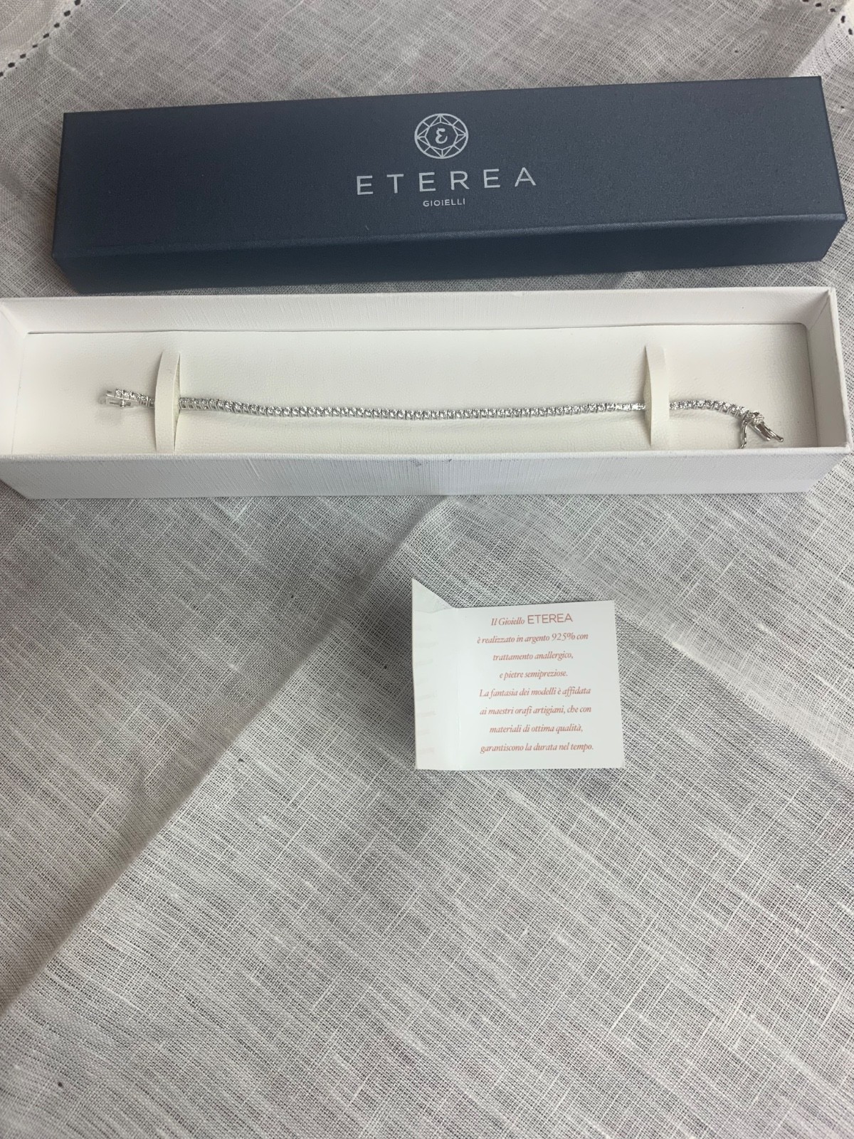 Women’s Tennis Bracelet, Silver & Stone
