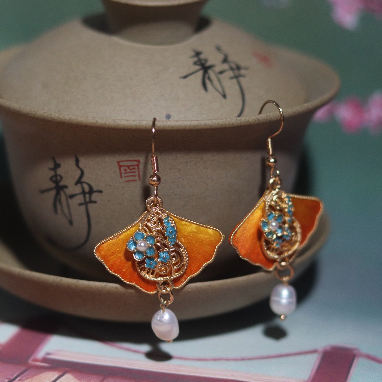 New Velvet Ginkgo Earrings Hanfu Chinese Style Classical Hair Accessories