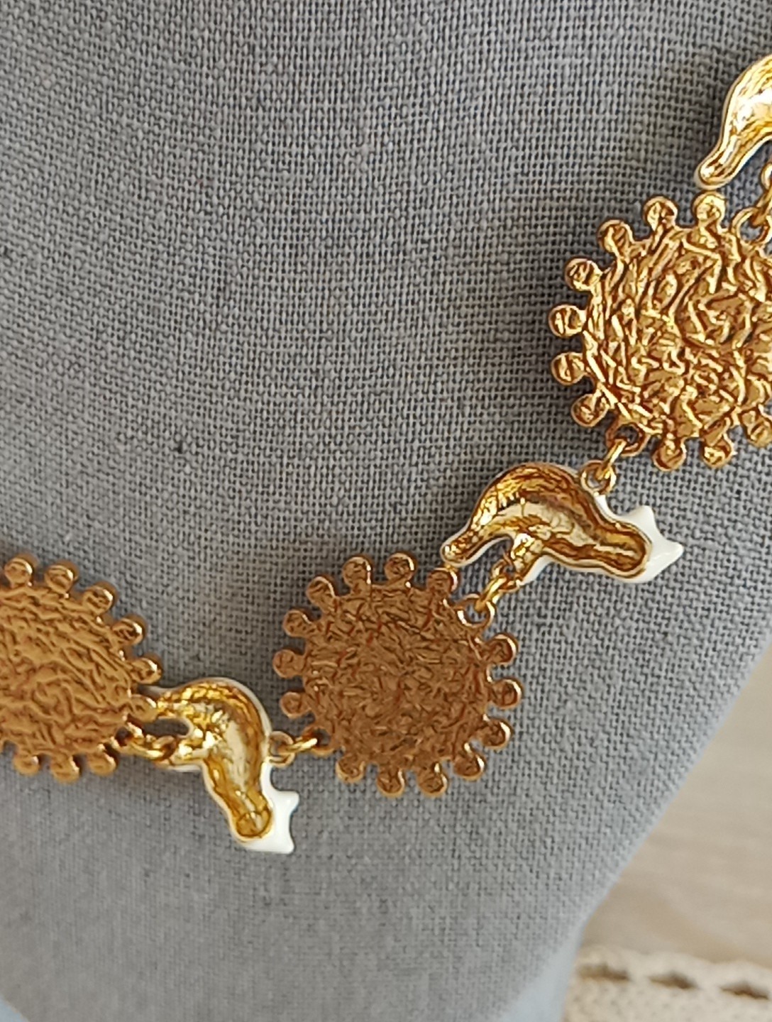 Kirks Folly Unsigned Angle Enamel Necklace