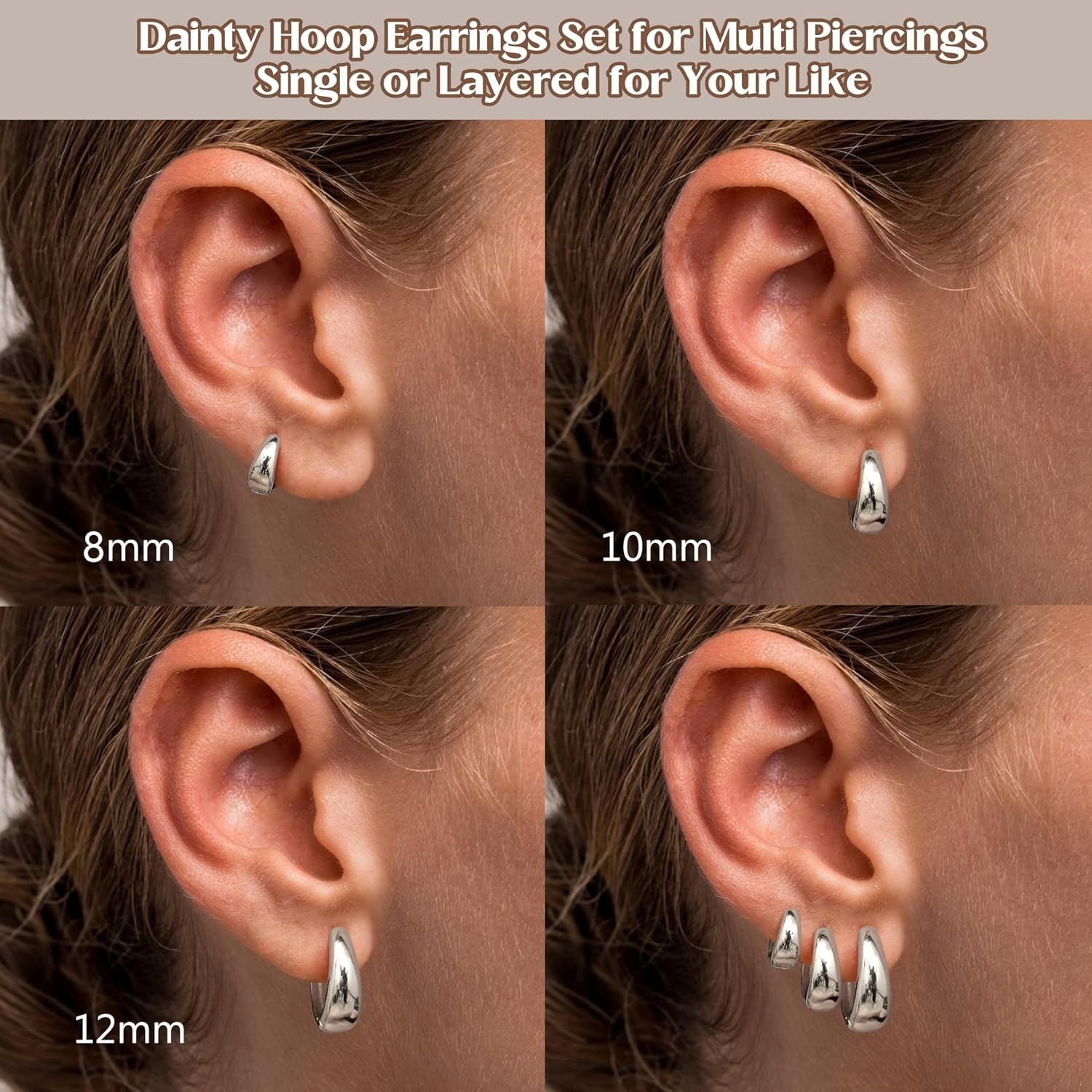 Lightweight & Stylish 14K Gold Plated Small Hoops – Perfect for Everyday Wear