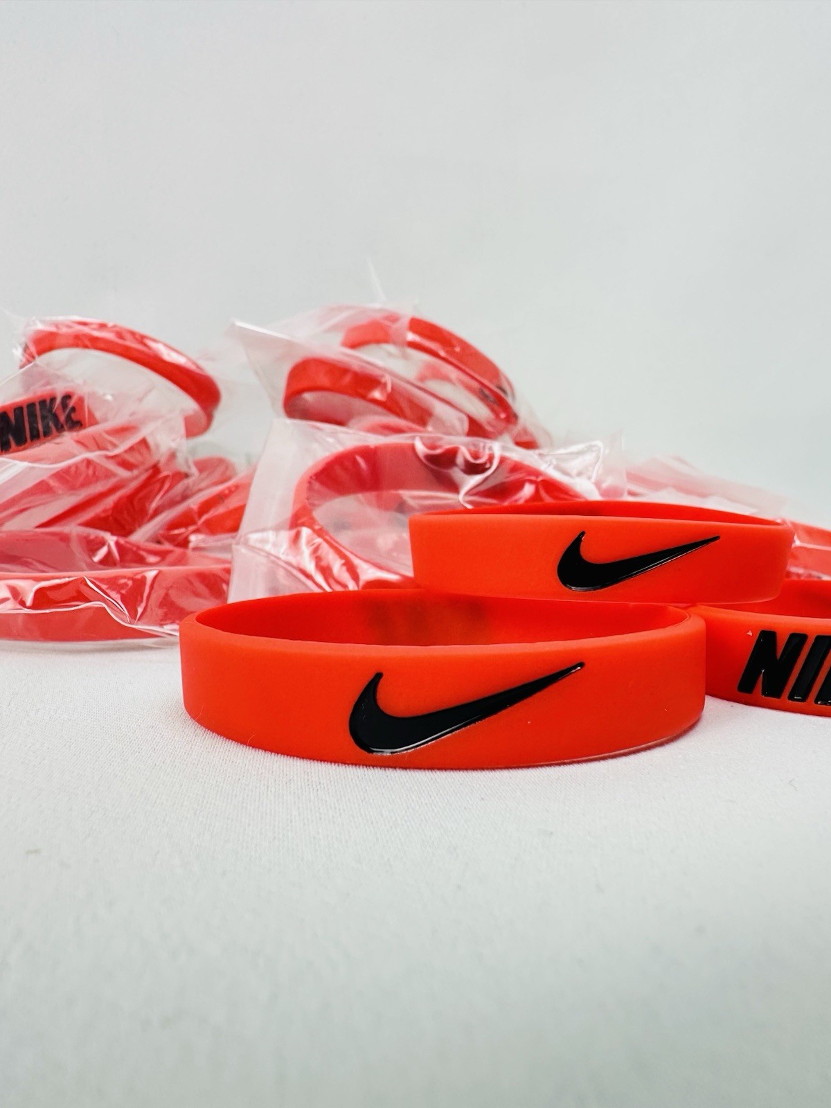 100 Pcs of Nike Silicone Wristband Bracelets Mixed Colors/pick Colors You Want