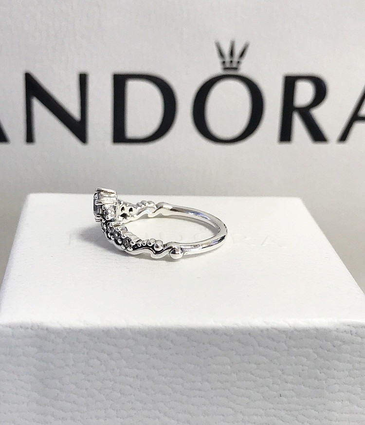 NEW Authentic Pandora 925 Silver Fairytale Tiara Stackable CZ Ring 196226CZ