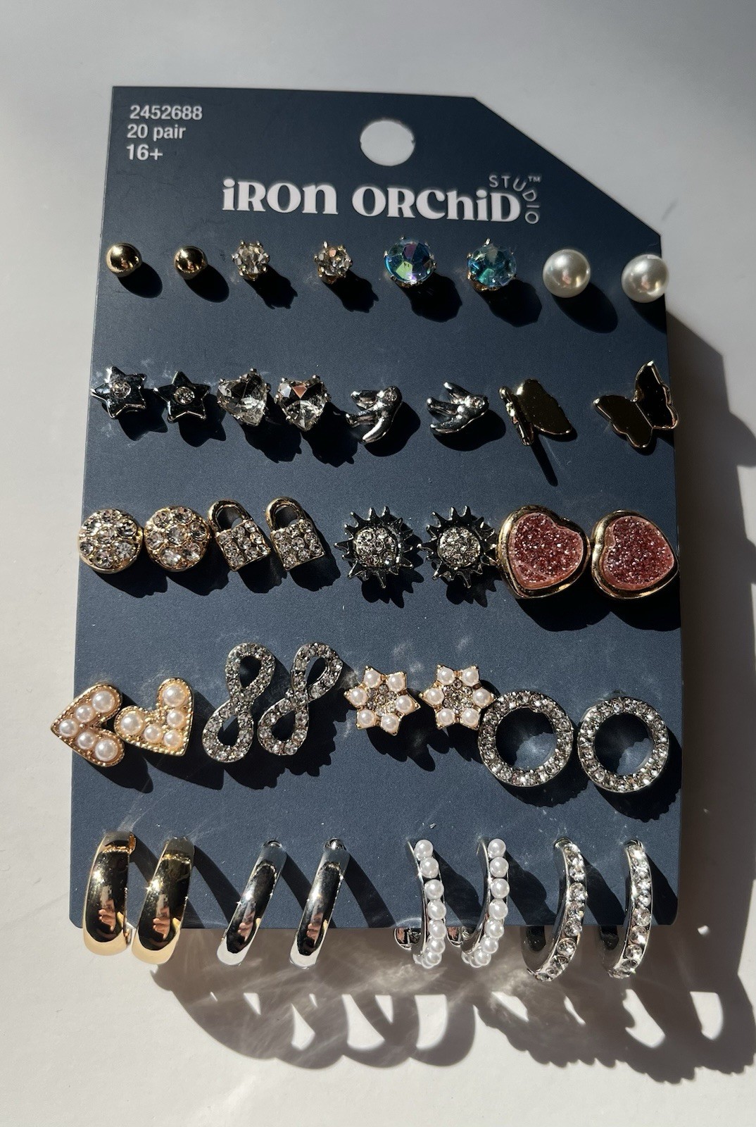 Iron Orchid Studio Simple & Shiny Post Earrings, Nickel Free, 20 Pair Packet