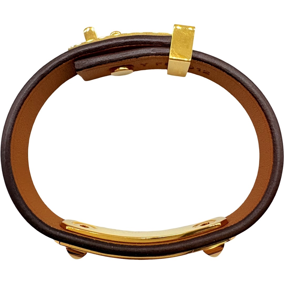 Authentic HERMES T2 As de Coeur Y Stamp Bracelet Red Leather #36638568
