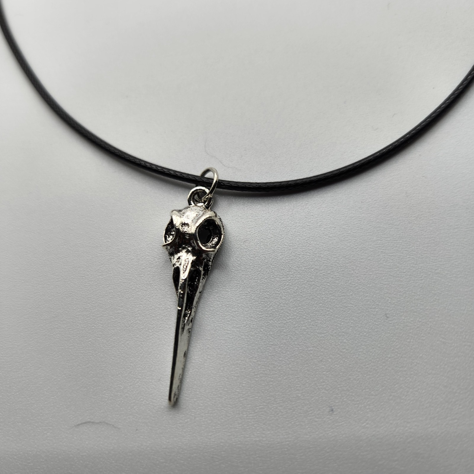 Gothic Bird Skull Necklace & Earring Set – Stainless Steel Alloy Jewelry