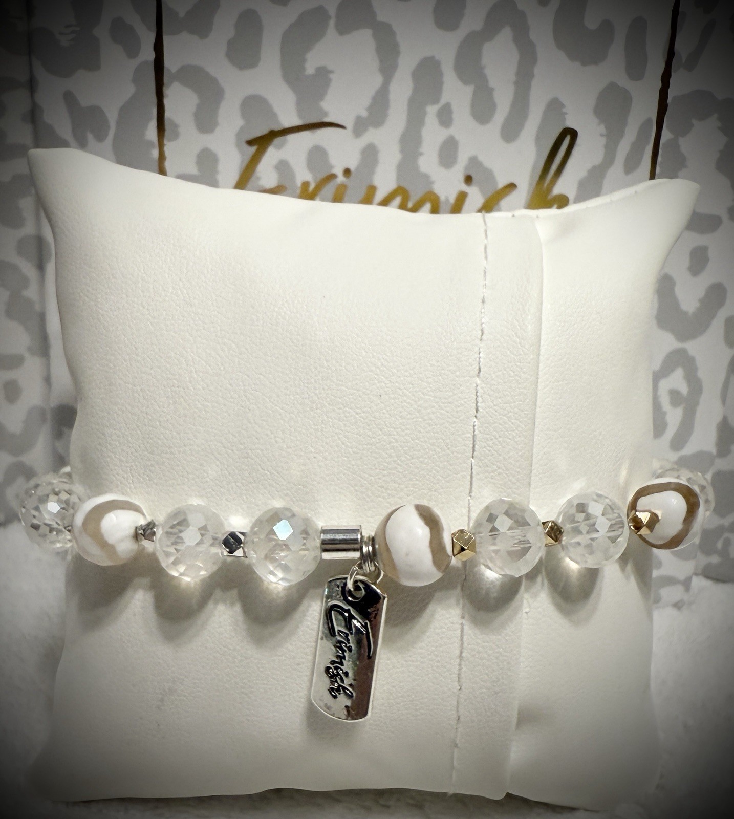 NEW! ERIMISH BRACELET- Clear, White Stone & Silver Regular Or Extended