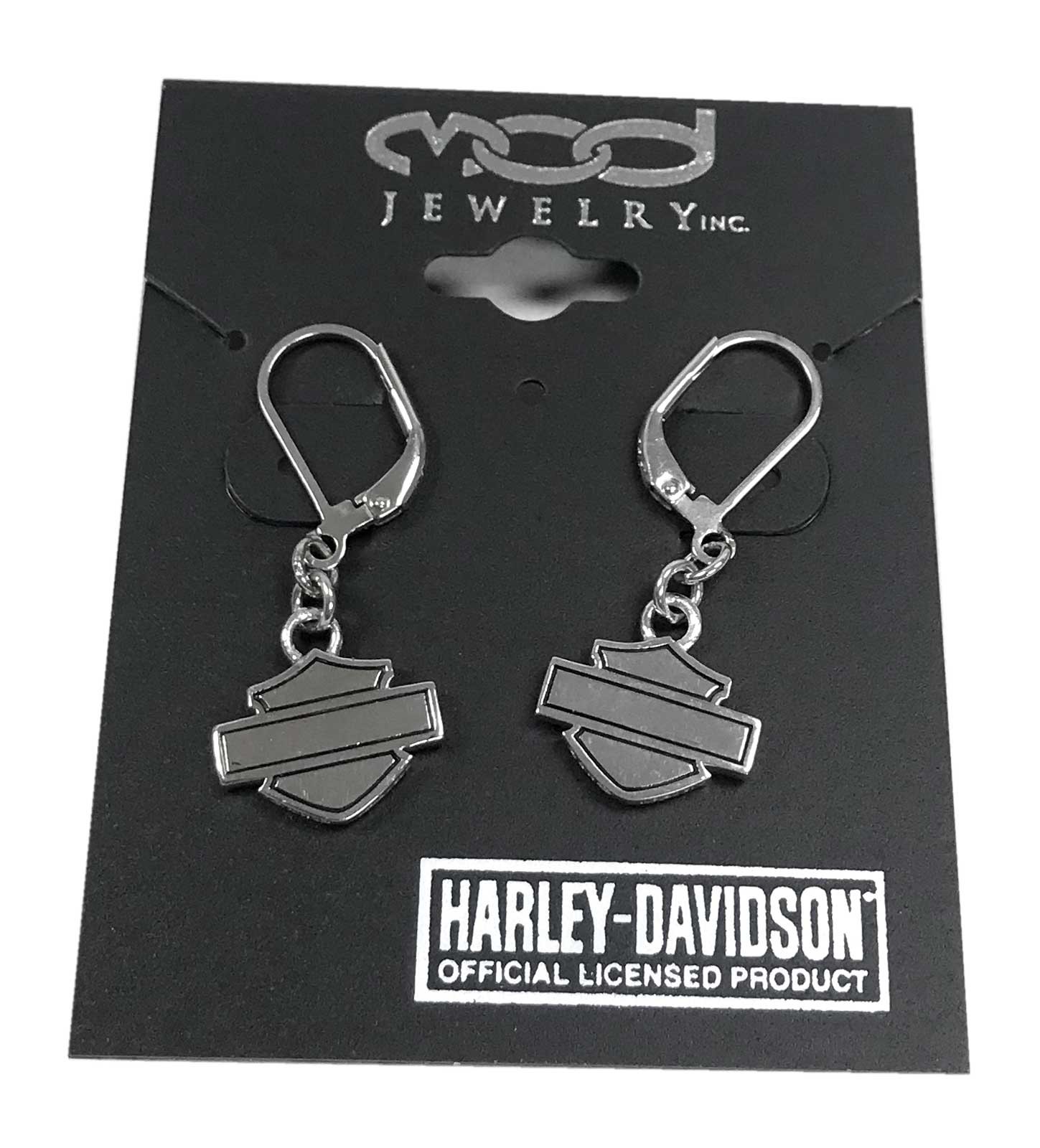 Harley-Davidson Women’s Earrings, Bling Bar & Shield Dangles, Silver HDE0183