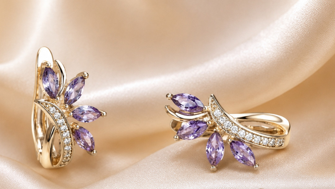 3.50Ct Marquise Simulated Amethyst Wedding Hoop Earrings 14K Yellow Gold Plated