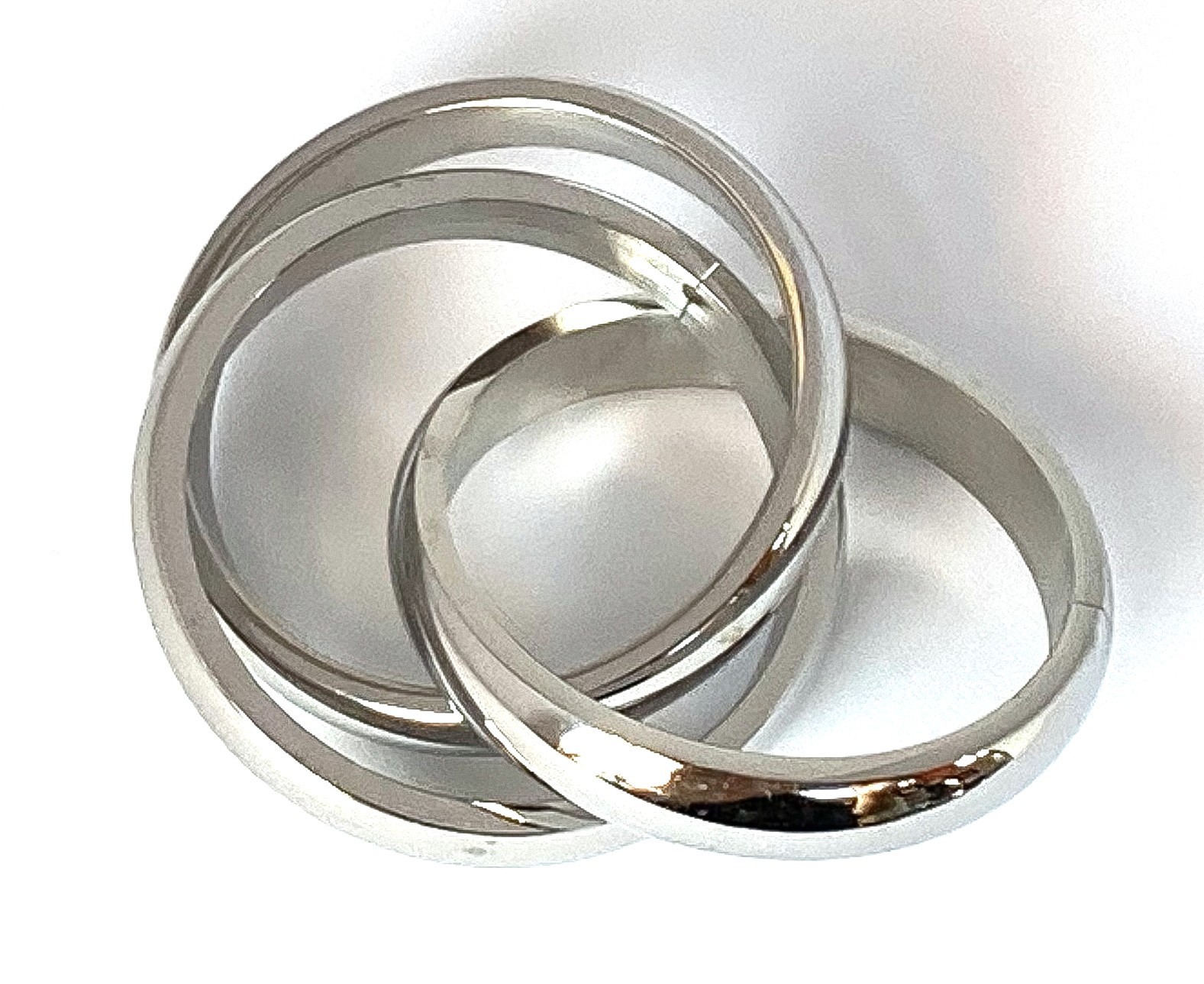 316L Stainless Steel Triple Roll Links Band Ring Size 5,6,7,8 (FL209)