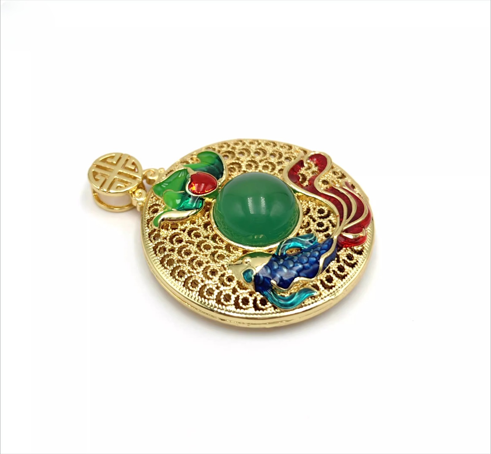 BN Nature Jade Vase Pendant Necklace Jewelry charm Blessing Lucky tune