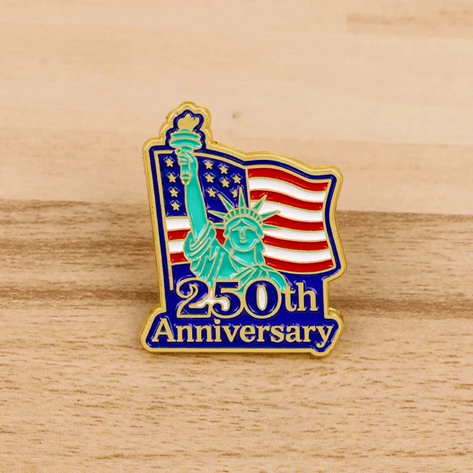 4PCS America 250th Birthday Enamel Pins USA 250 Years Anniversary Metal Brooch