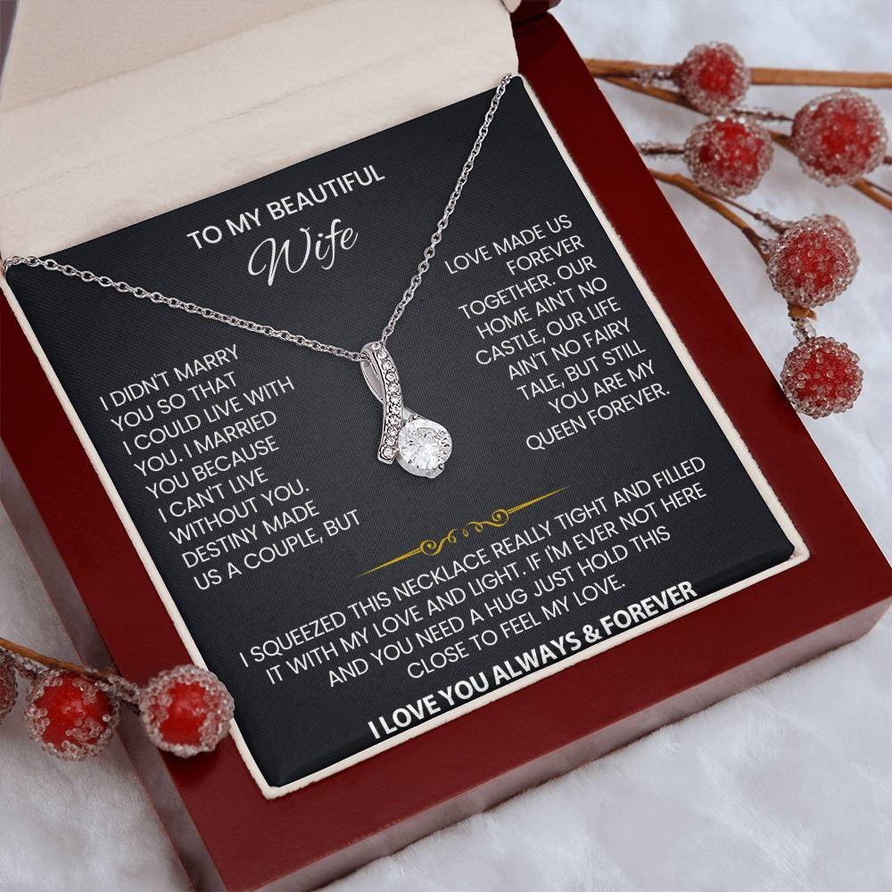 To My Wife Necklace Pendant Romantic Anniversary Birthday Gift