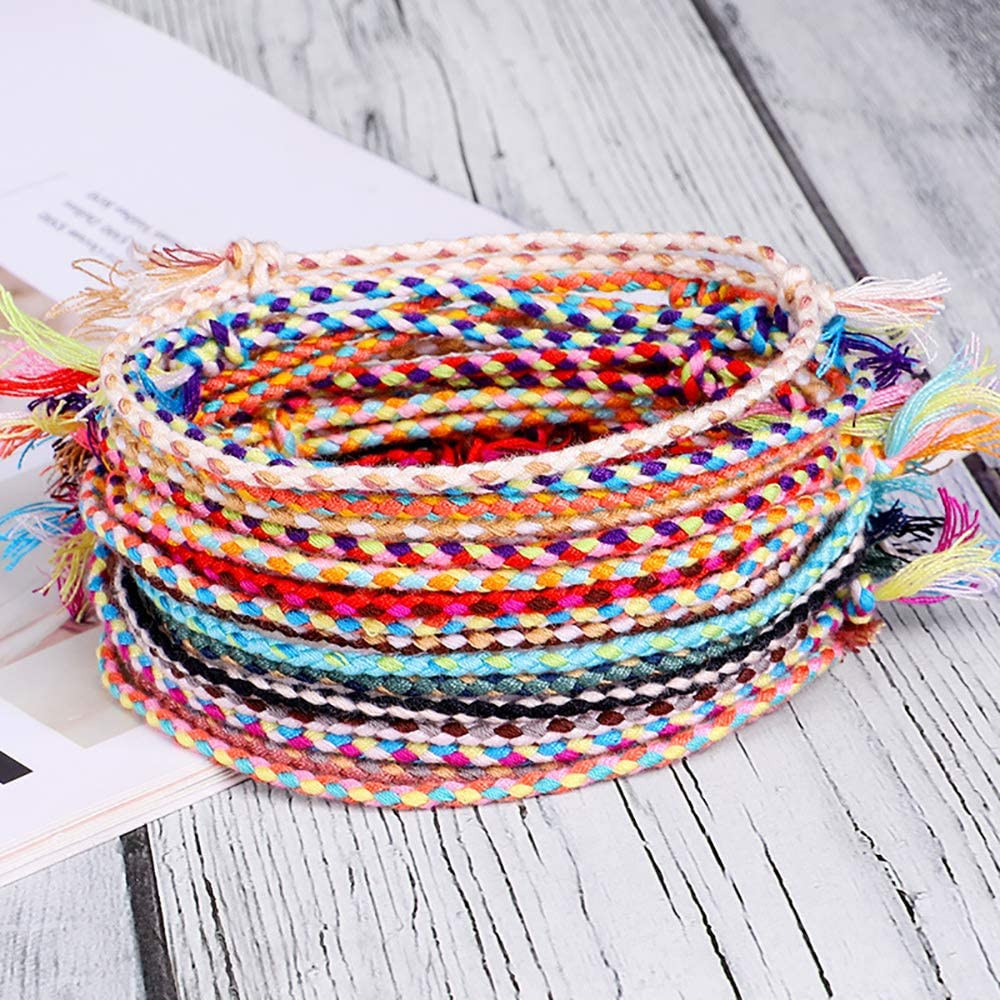 10Pcs Handmade Wrap Friendship Braided Bracelet for Women Colorful Wrist Cord US