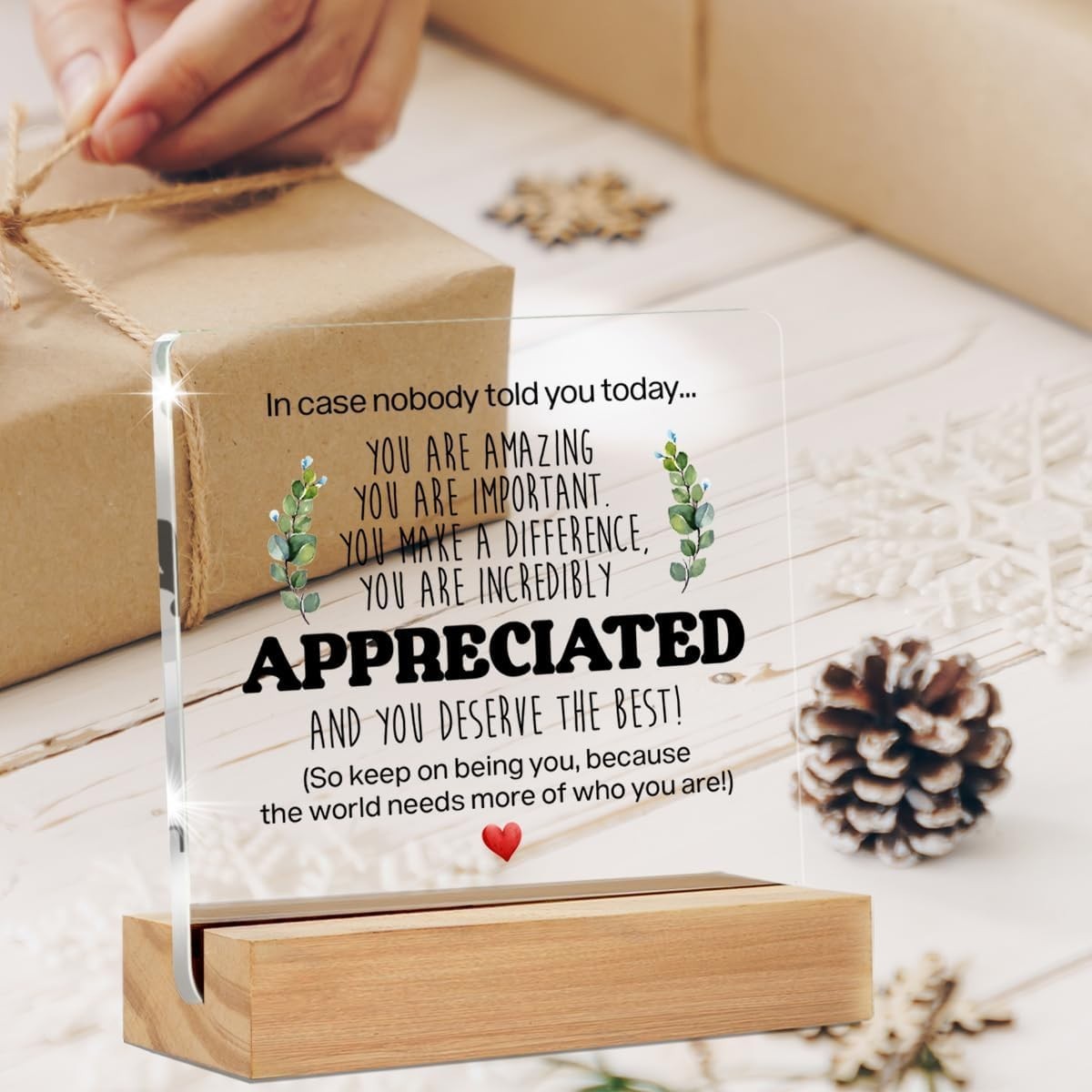 Chic 4×4 Motivational Desk Sign – Thoughtful Thank You Gift for Any Occasion