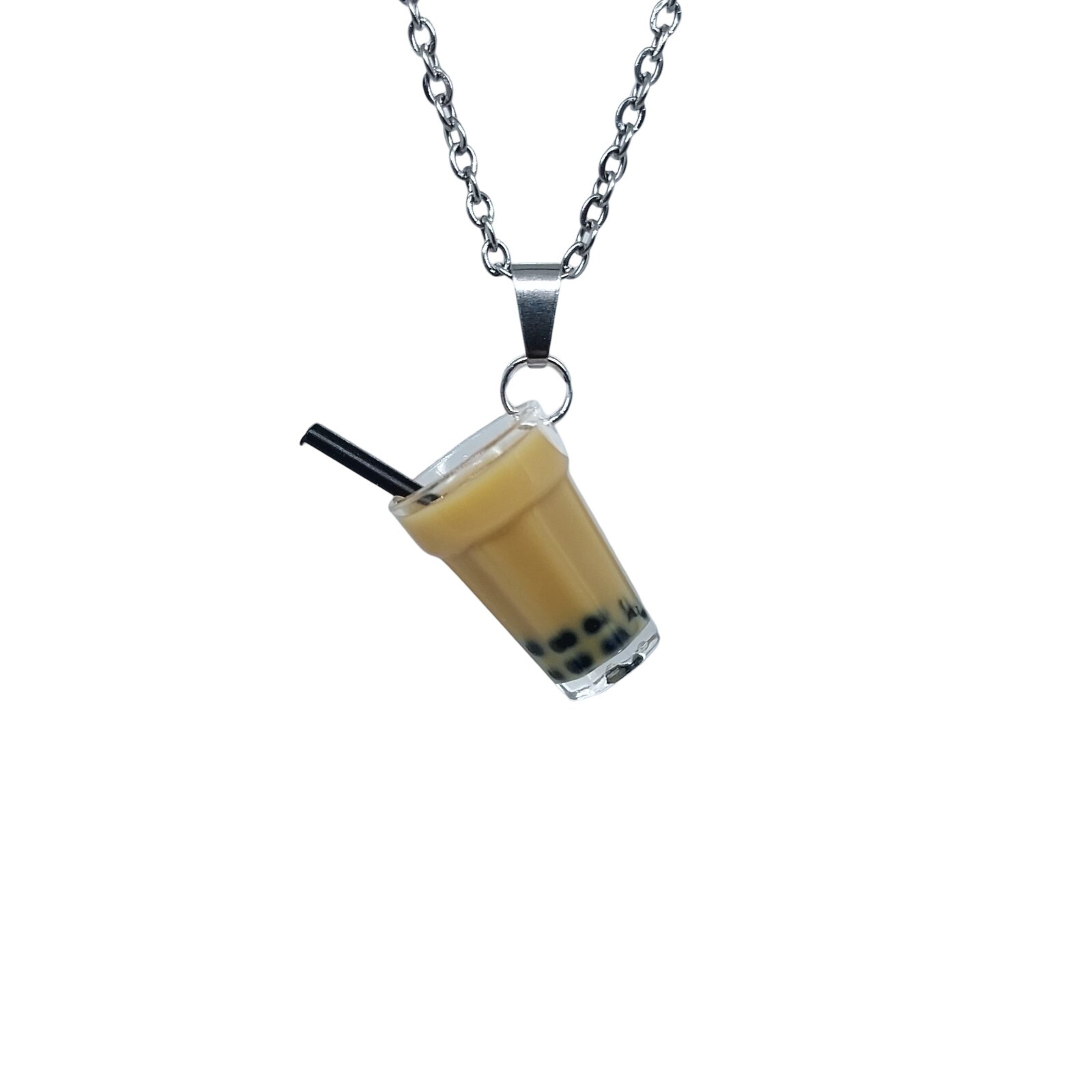 USA Seller 3D Boba Tea Bubble Pendant Necklace Jewelry Healing Colorful