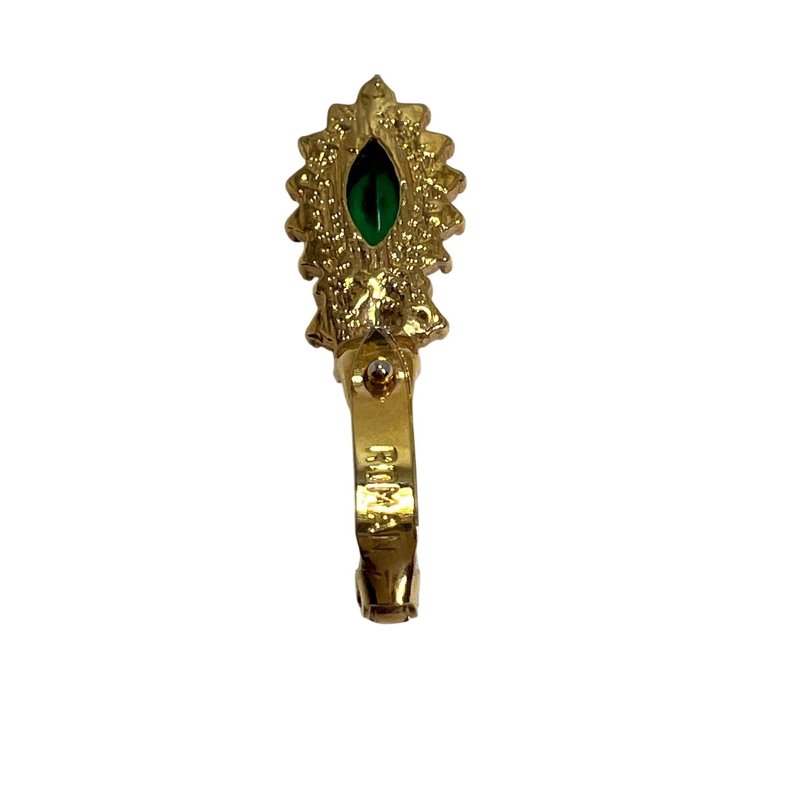 ROMAN Gold Tone Green Crystal Rhinestone Pendant Enhancer Clip Jewelry