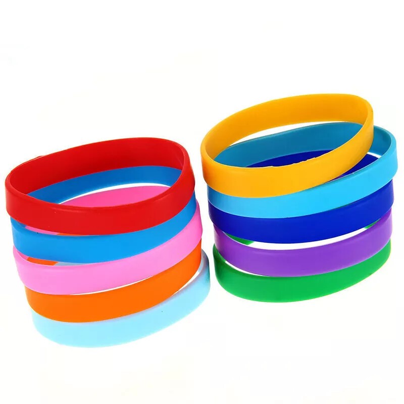 Silicone Rubber Sports Bracelet Wrist Band Fashion Simple Bangle Gift 12 Color