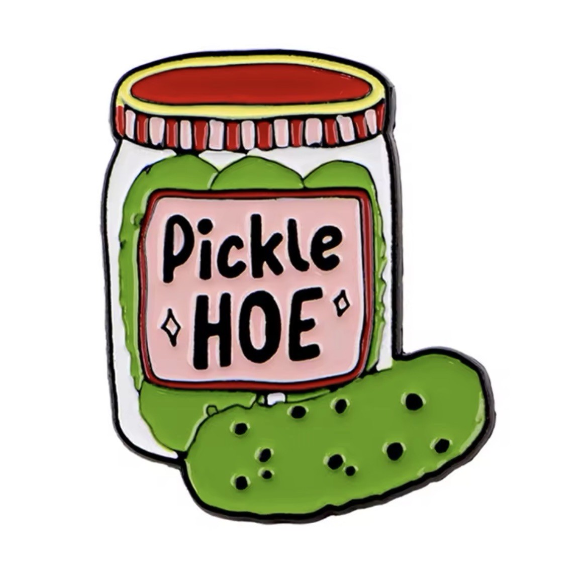 Pickle Hoe Jar Style 1pc Rubber Pin Backer Humor Pickle Hoe Pin FREE SHIPPING