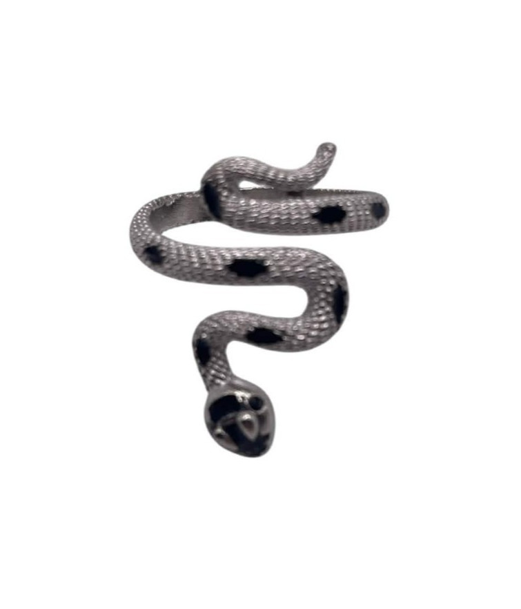 Snake Ring Adjustable Alloy Steel NEW One Size fits All Black & Silver in Color