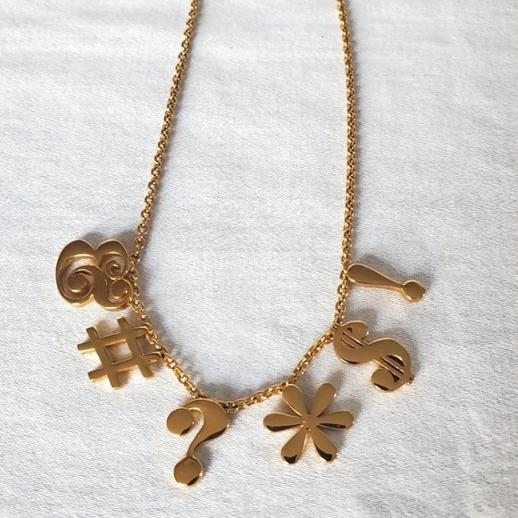 KATE SPADE NEW YORK GOLD CHARM NECKLACE SAY YES IDIOM “PARDON MY FRENCH”