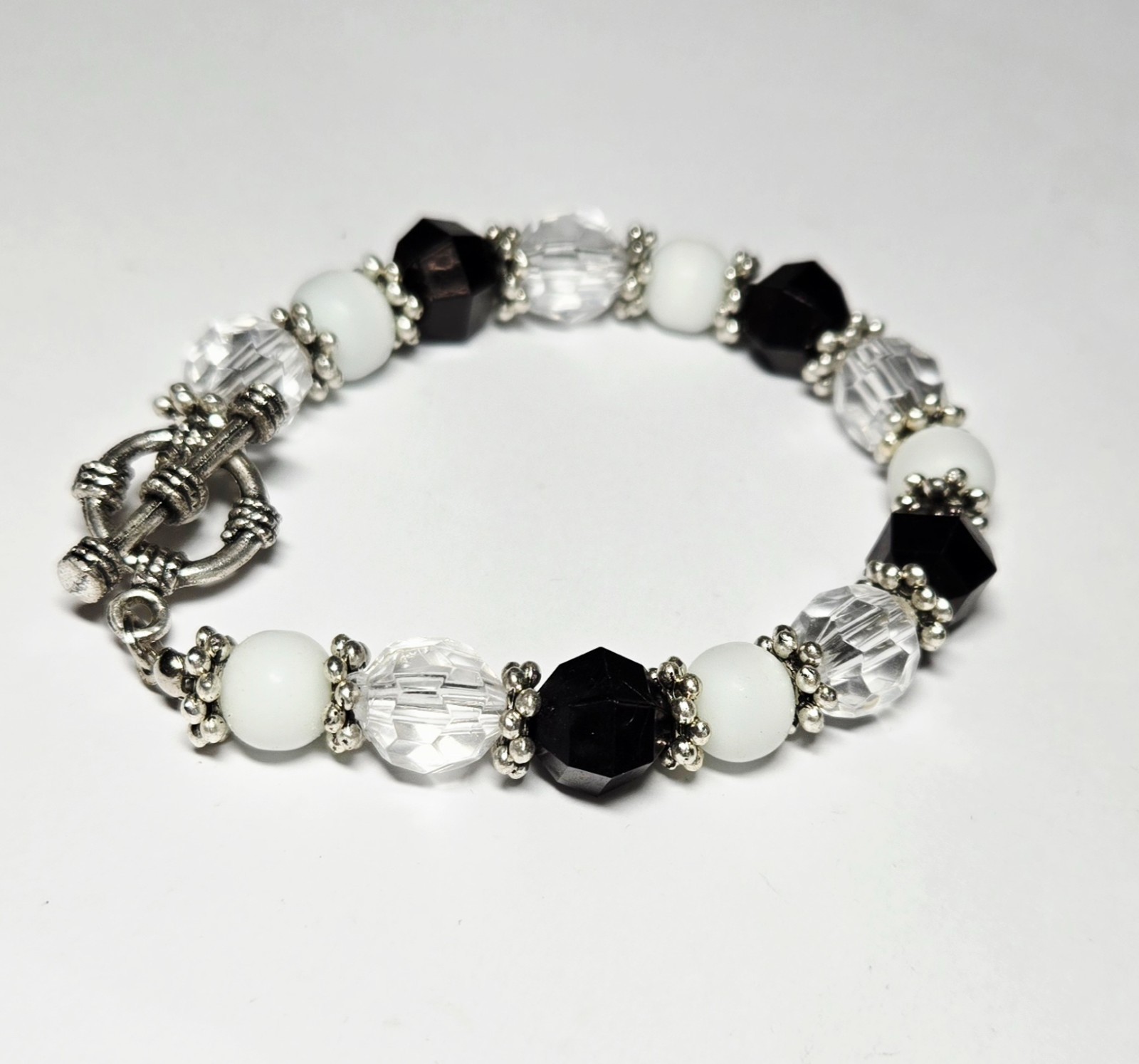 Wholesale Bracelets Lot of 12 Blue Silver tone Beaded Toggle Bracelet no stretch