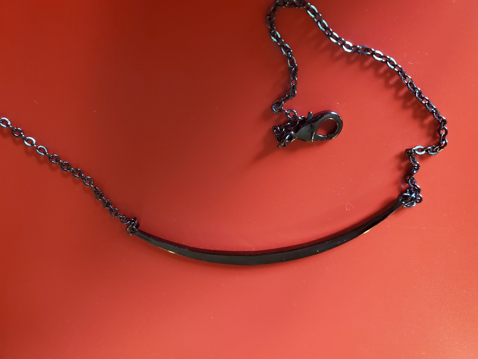 Park Lane Pretty Please Bar Pendant Hematite Black Chain Pave Crystals Necklace