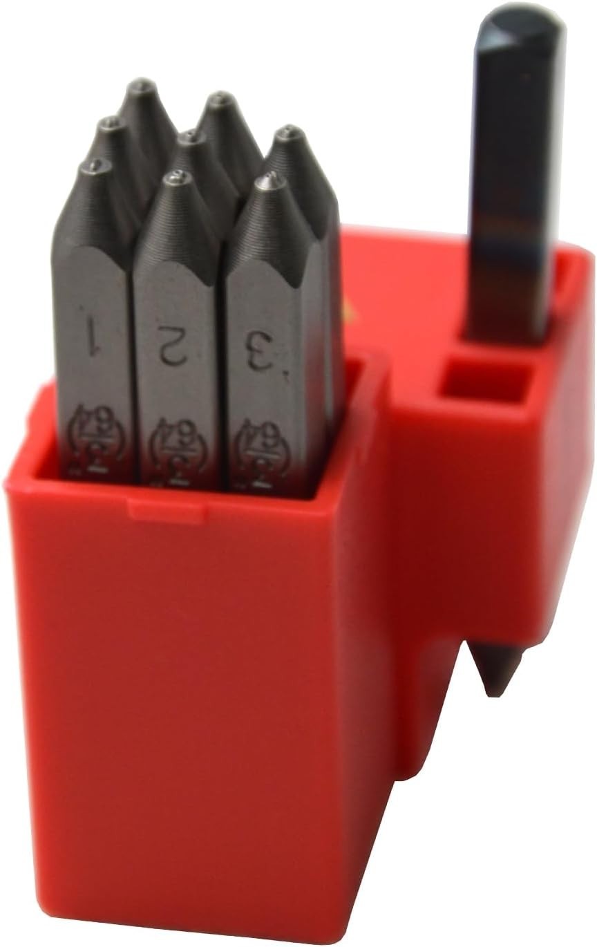 Steel Stamp Uppercase Letters Number 1/16 1.5mm Kit