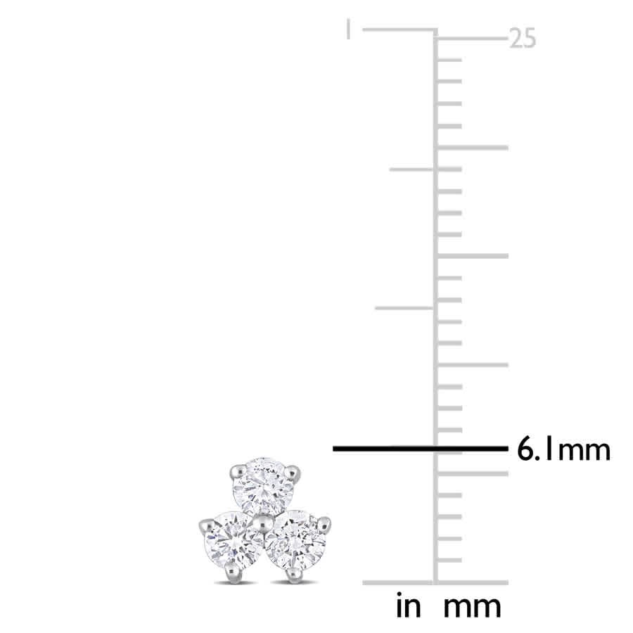 AMOUR 5/8 CT TW Diamond 3-sTone Stud Earrings In Platinum