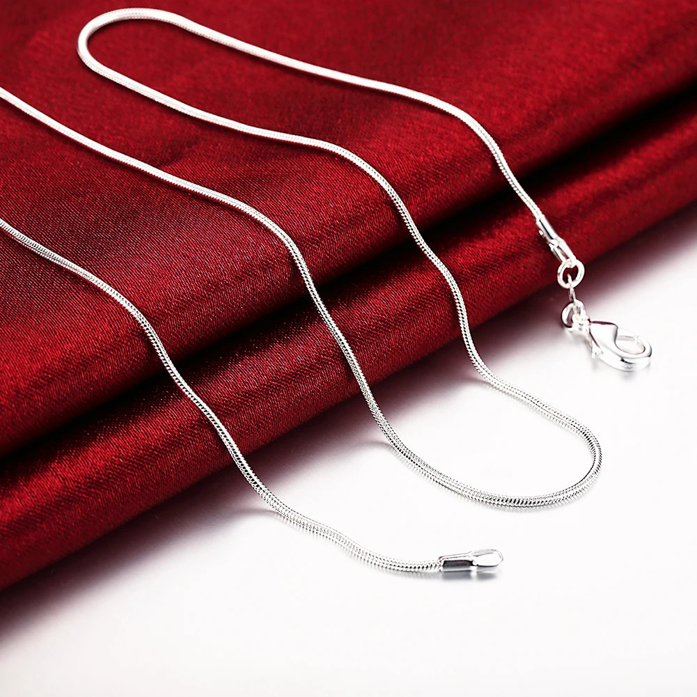 10PCS 925 Sterling Silver 1mm Snake Chain Necklace 16-30 Inches
