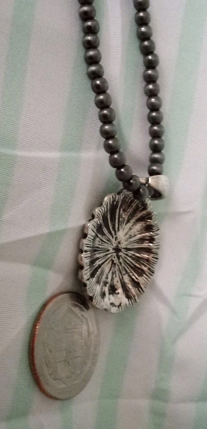 Southwestern Silver Necklace Red Stone No Marks Non-magnetic, Except Extension