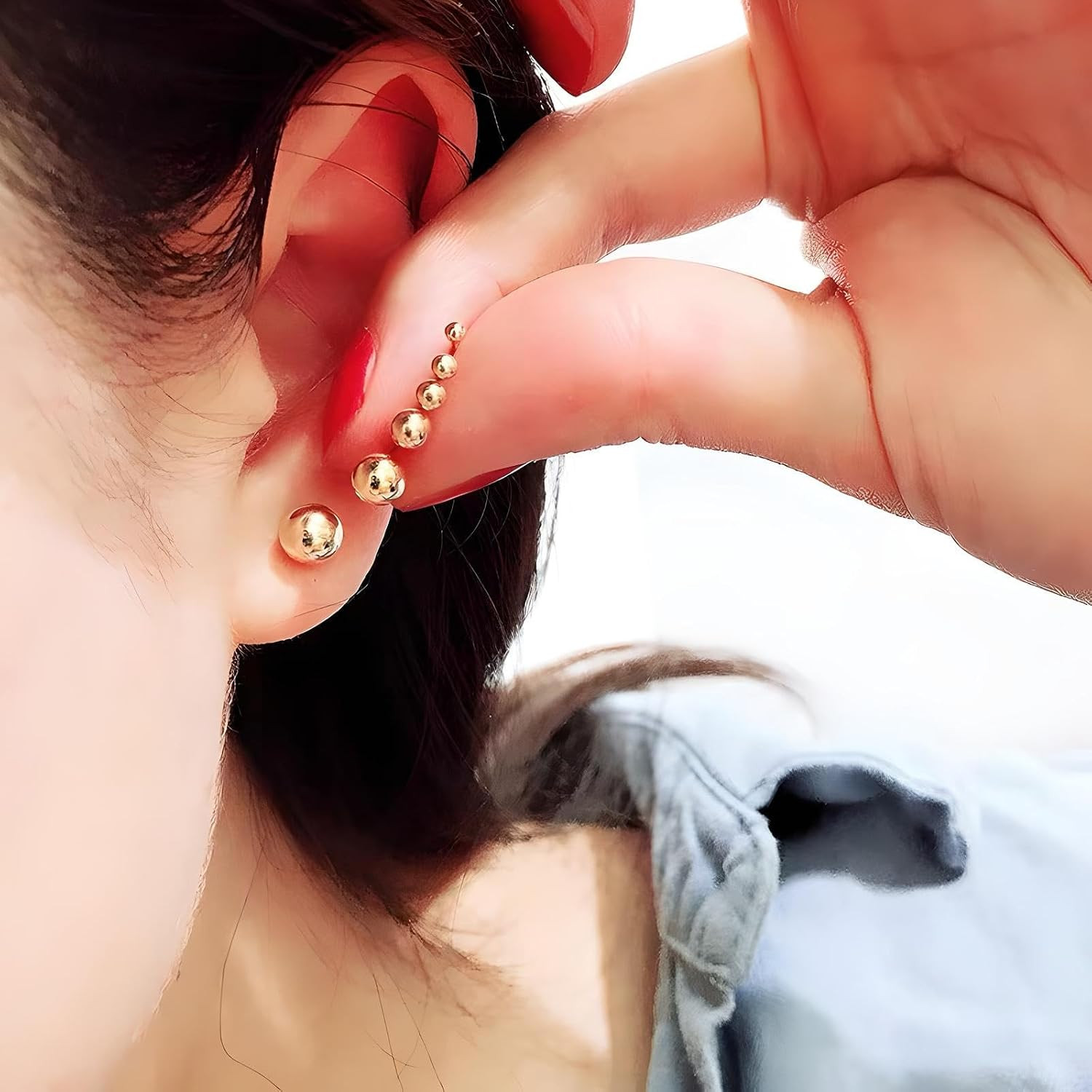 15 Pairs Surgical Steel Ball Stud Earrings Set | Fadeless, PVD Plating, Stainles