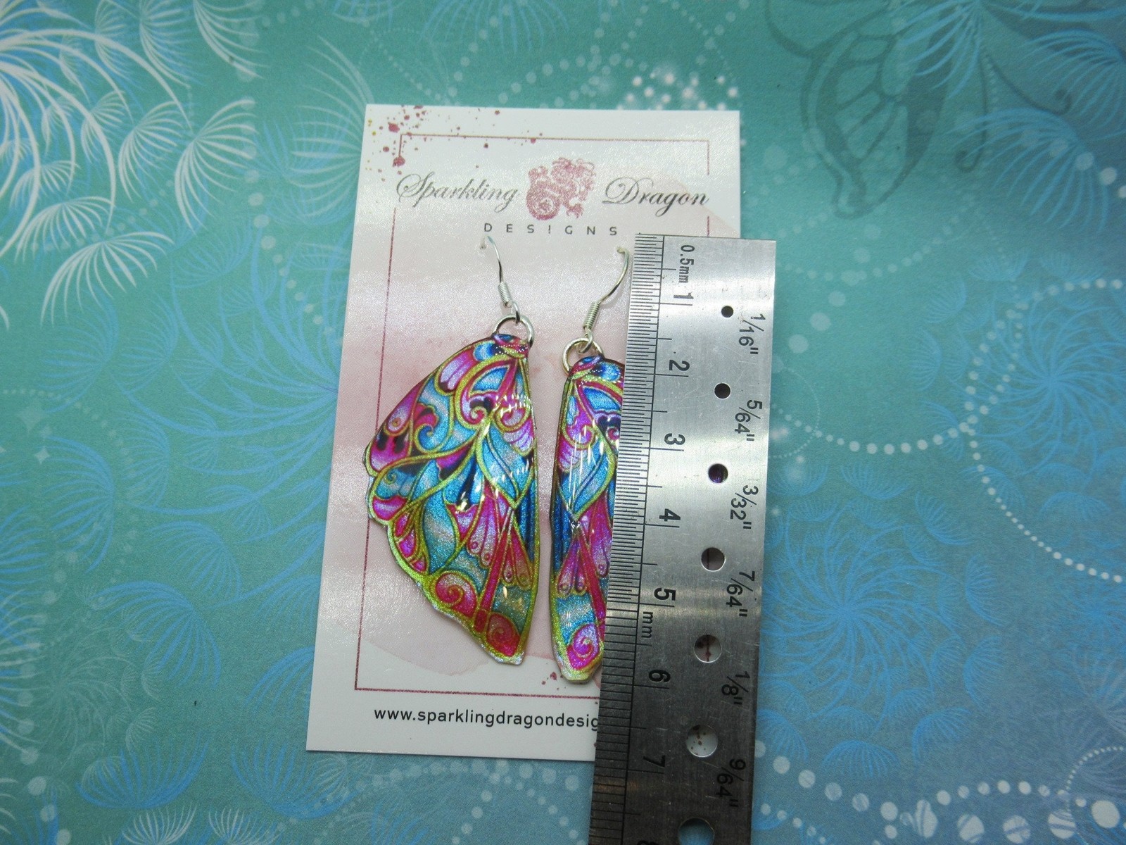 Butterfly Wing Earrings Stained Glass- Fairy Jewellery, Fun Gift for her Fairy