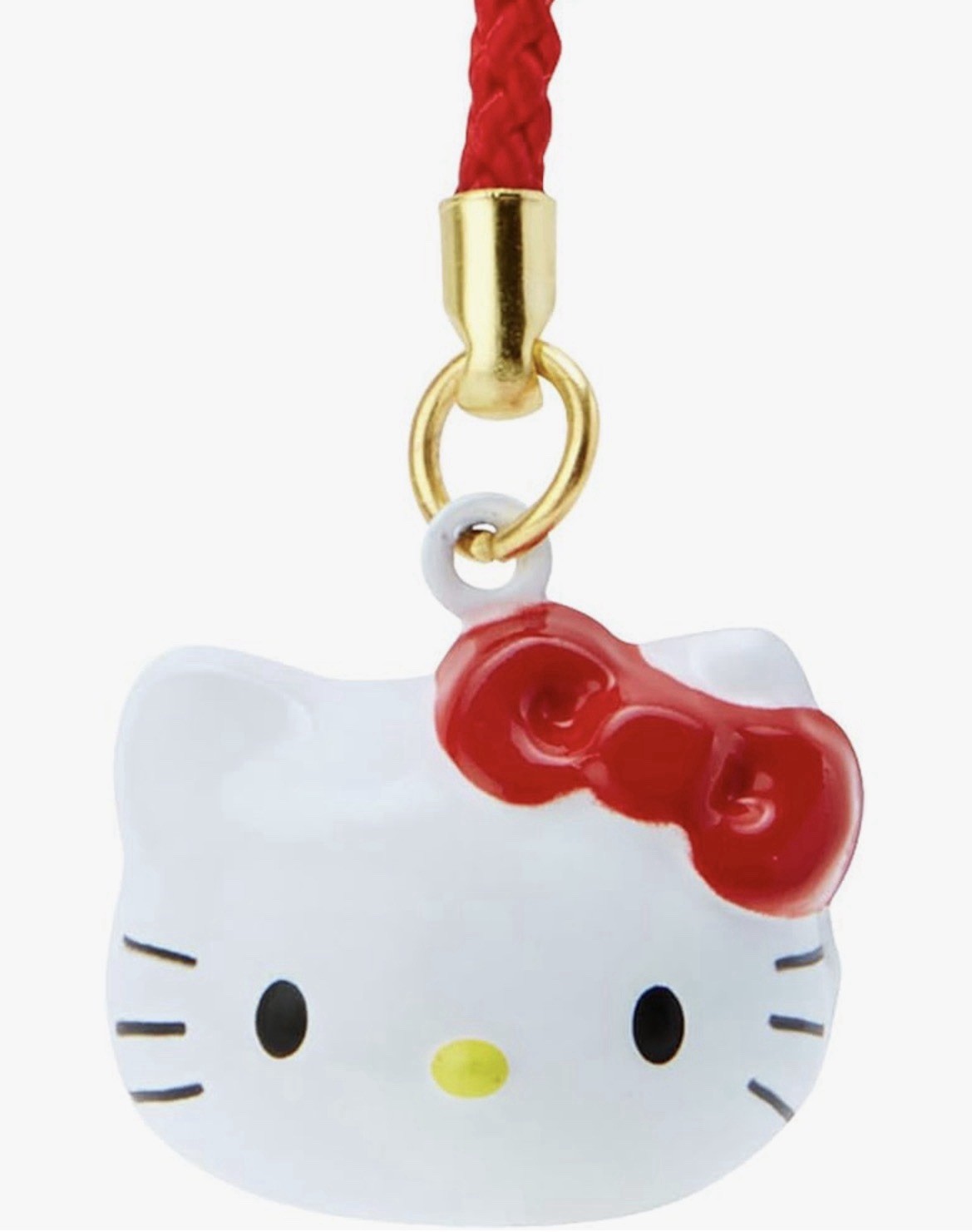 ❤️🔔Sanrio Hello Kitty Face Bell Charm Strap Brass Mascot Keychain🔔❤️