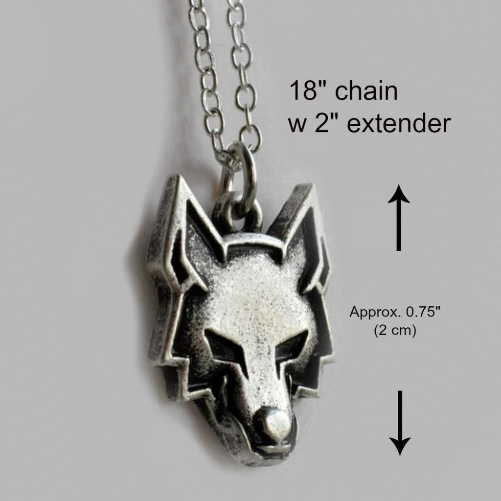 WOLF NECKLACE 18″ Chain Pewter Face Pendant Outdoor Mountain Wilderness NEW