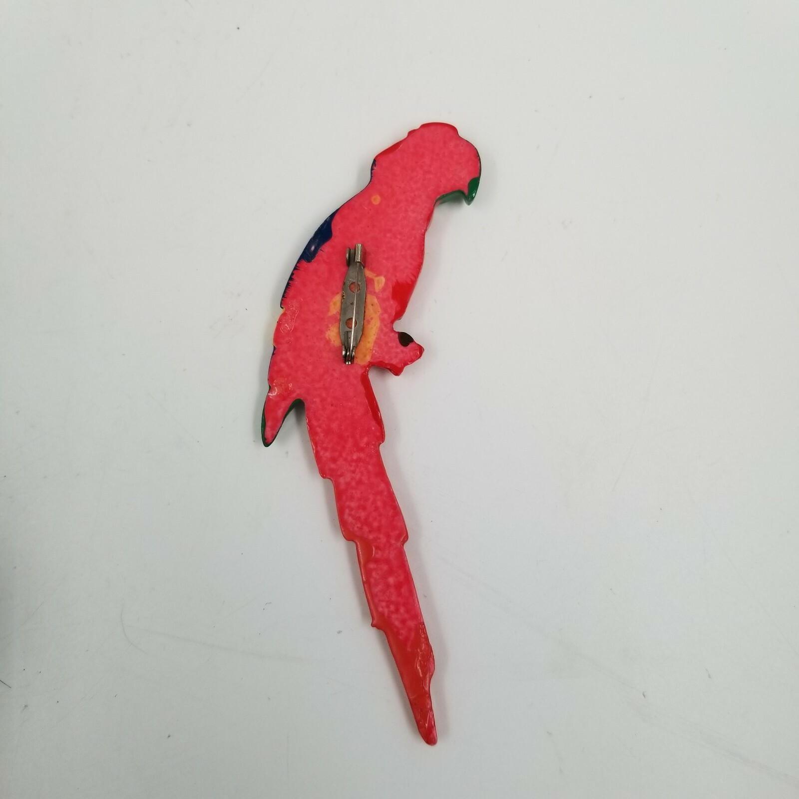 Colorful Plastic Resin Parrot Brooch Pin