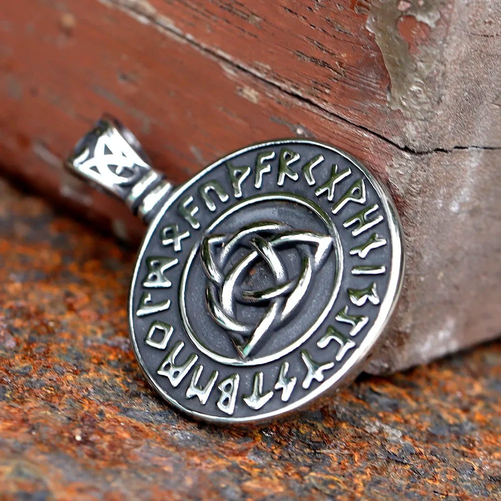 Viking Celtic Knot Rune Necklace Stainless Steel Necklace