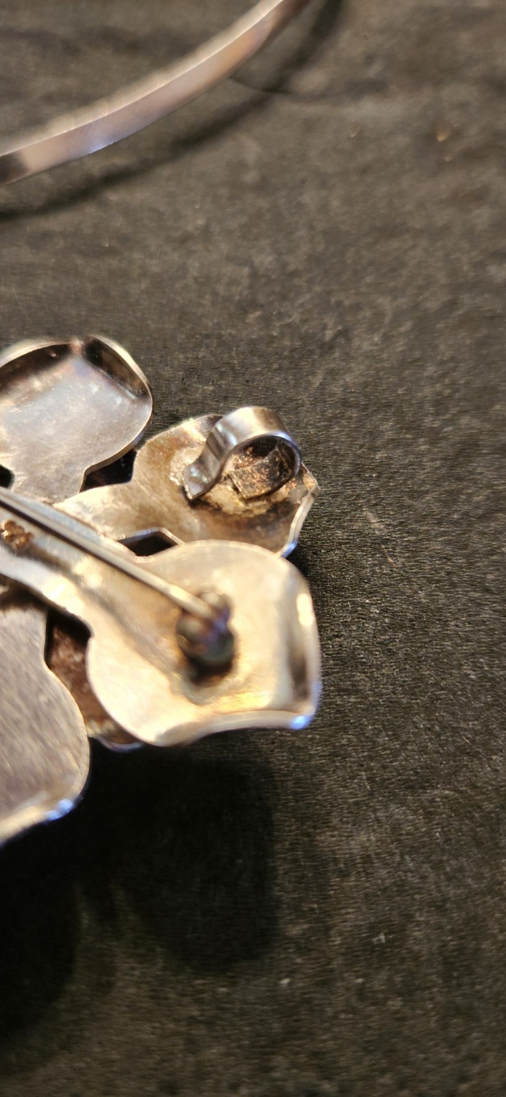 Handcrafted Sterling Silver 925 Flower Pin/Pendant With 925 Sterling Necklace