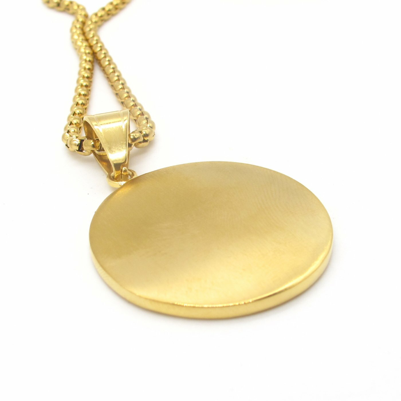 MENDEL Mens Stainless Steel Gold Rap Hip Hop Money Dollar Sign Pendant Necklace