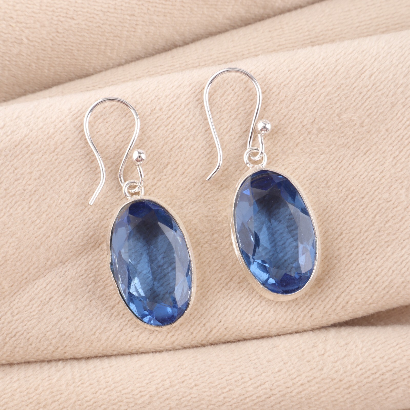Gift For Her 925 Sterling Silver Tanzanite Gemstone Jewelry Drop/Dangle Earrings