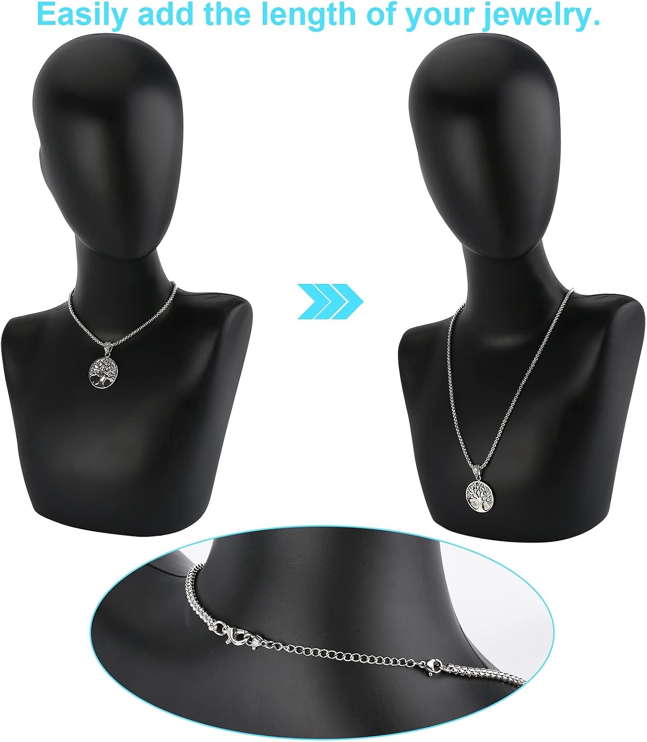 UUBAAR 12 PCS Necklace Extenders – Stainless Steel Necklace Extension Chain for