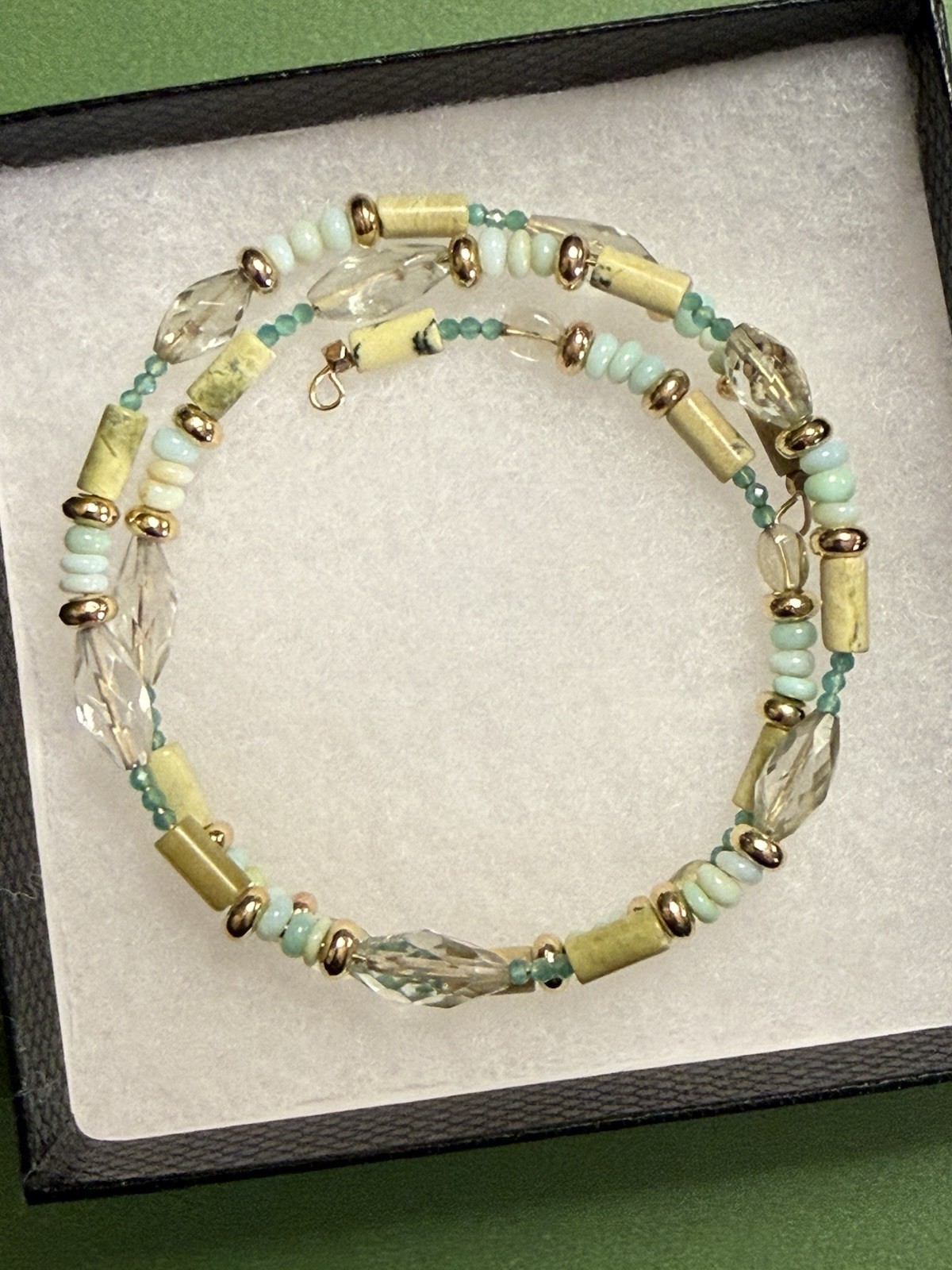 Semi precious stone bracelet- Peruvian Opal, Aventurine, Lemon Quartz & More