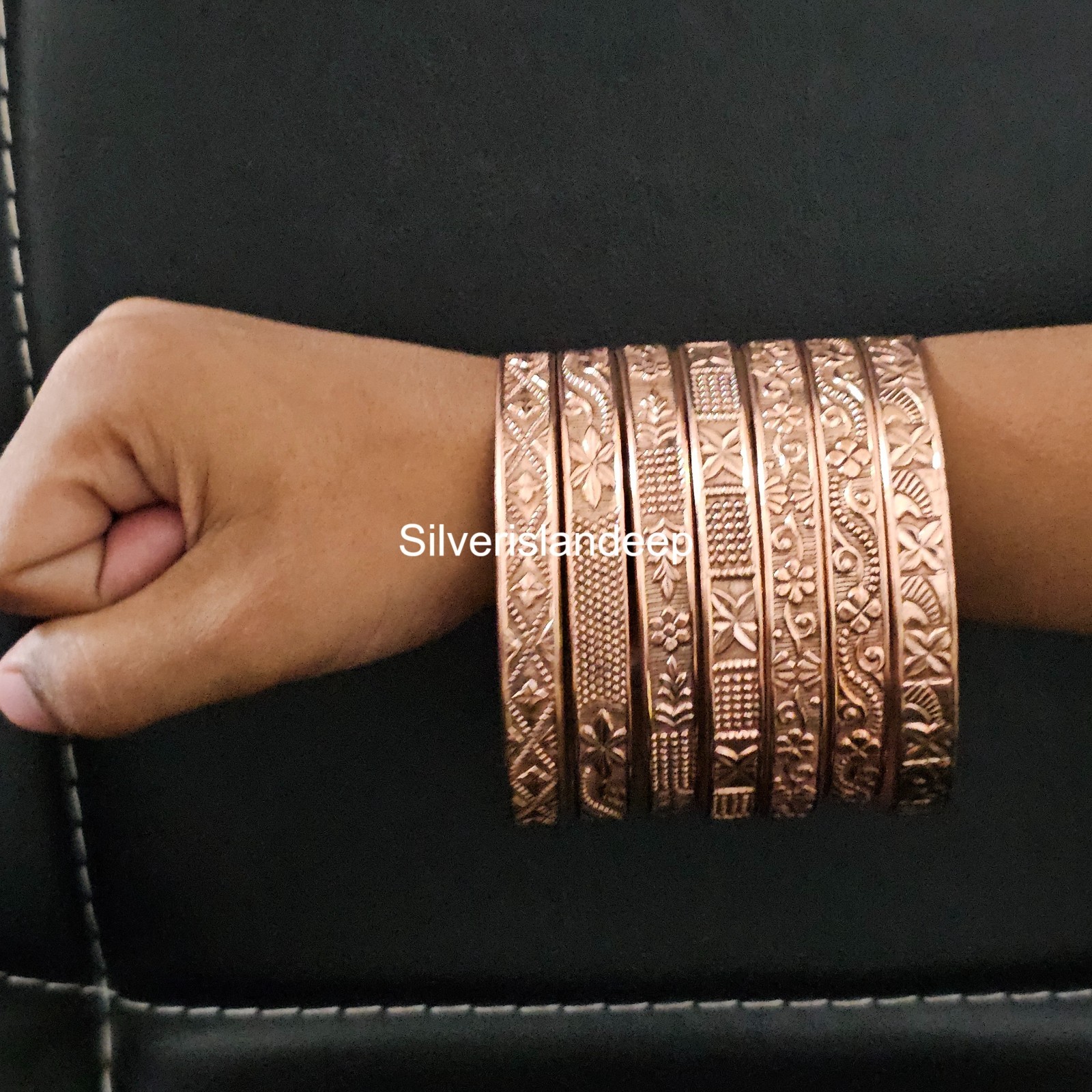 Pure Copper Bangles Set Of 7 Bangles Statement Bangles For Women Jewelry NABAA-5