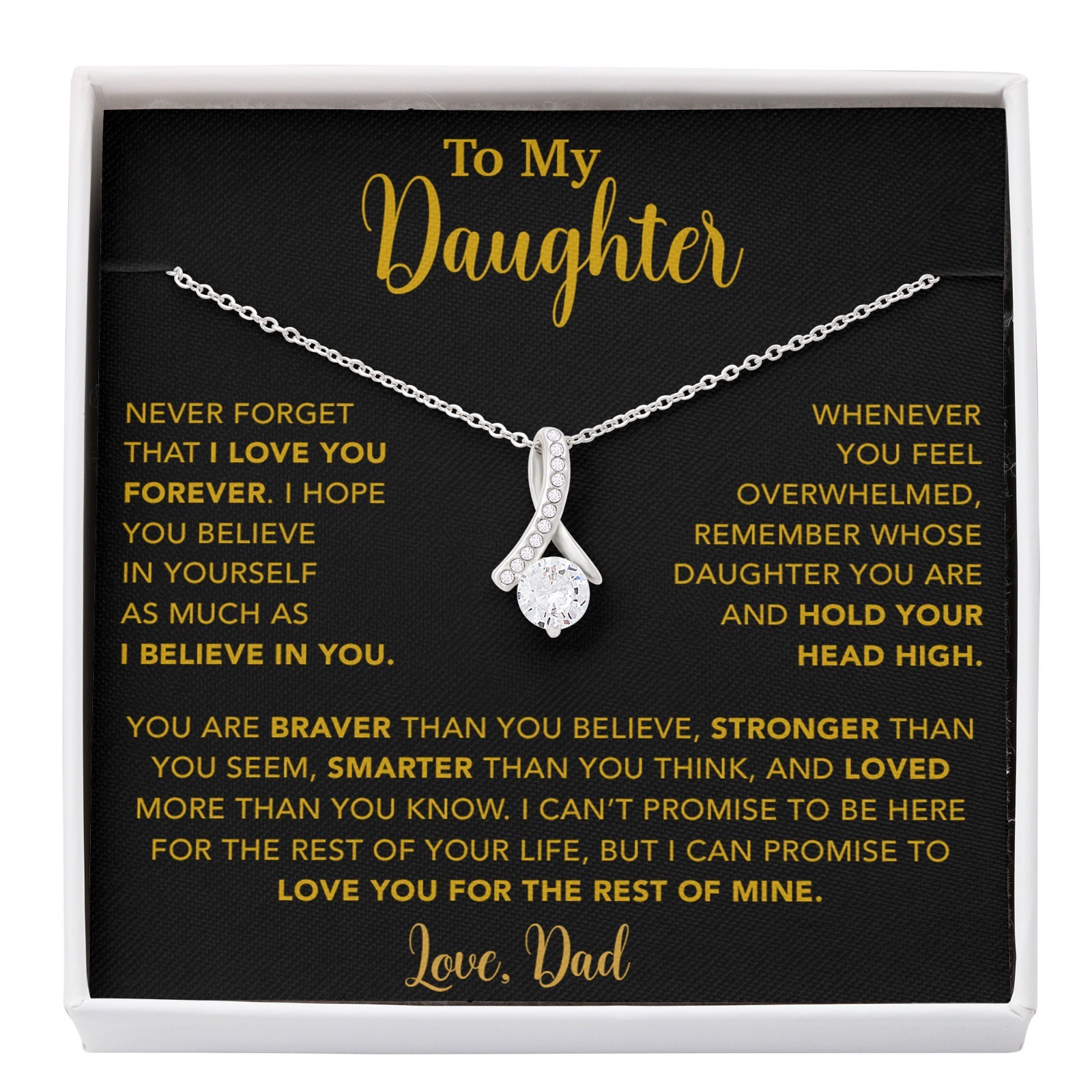 To My Daughter Necklace, Gift for Daughter from Dad, Father Daughter Necklace