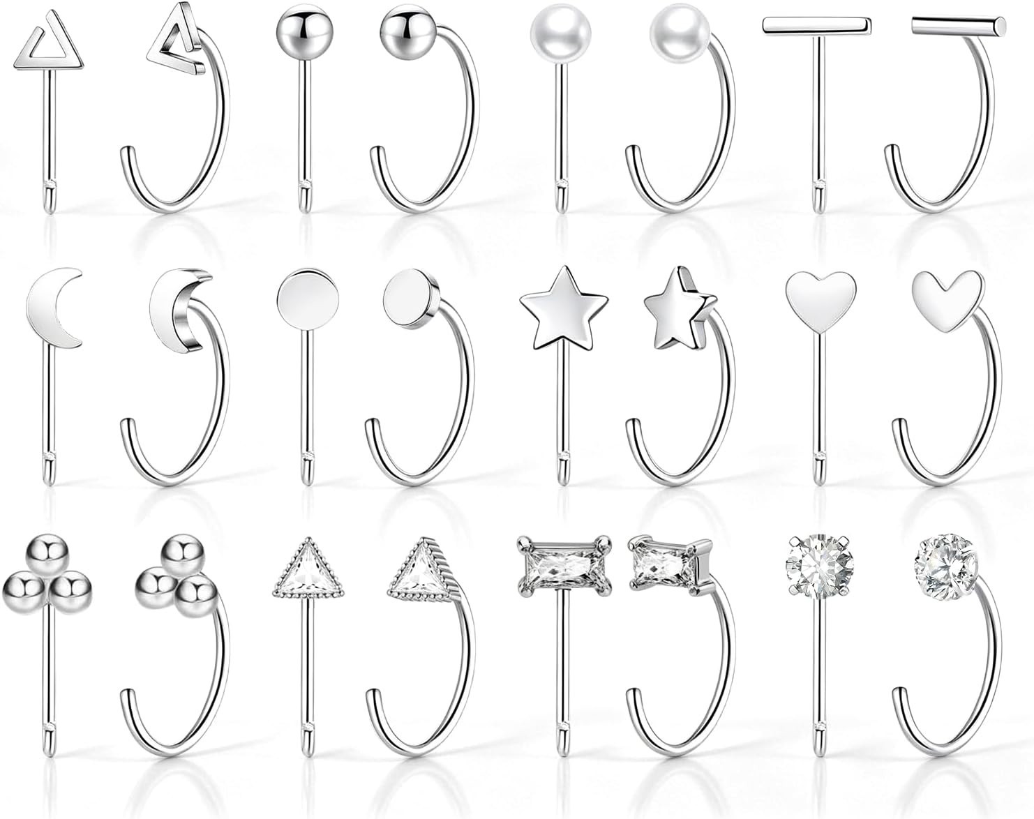 Half Hoop Huggie Earrings for Women Gold Silver Plated Ardant Backless Earrings